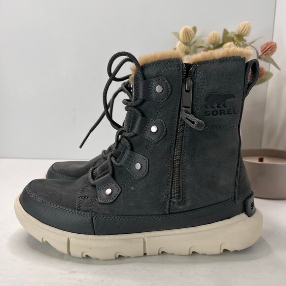 Sorel Explorer Next Joan Waterproof Casual Boots Grill/Fawn/White Women 7 NWOB - Picture 1 of 10